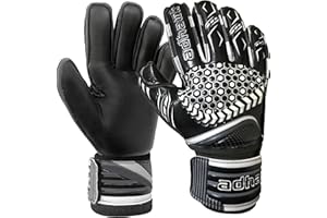 Adhawk Goalkeeper Gloves - Premium Quality Latex Palm with Finger Spine Protection & Double Layer Wristband - Premium Designed Goalie Gloves for Kids, Youth and Adult