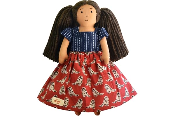 Nilah's Younger Sister Mira Fabric Doll for Kids Soft Handmade Cloth Doll with Skirt & Blouse Dress Safe Play Doll for Children