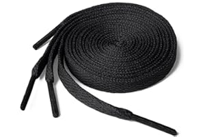 LACESTAR Flat Shoe Laces 8mm Wide for Trainers, Boots, Hi Tops, Football Boots, Shoelaces New Suitable for all brands including Nike Adidas Converse Puma Vans Reebok Adults or Kids