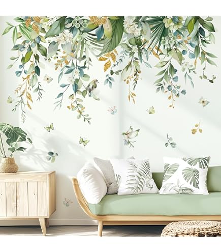 Sommer Strand Kokospalme Wandtattoo – Entfernbarer Wandaufkleber, 2 Blätter Je 30x60 Cm