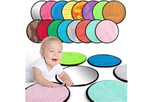 Inbeby 16 Set Round Sensory Mini Mats Textured Sensory Tiles - Sensory Toys for Autistic Children, Babies and Toddlers with Sensory Issues - Tactile Sensory Walls Sensory Mats for Fidgeting Activity