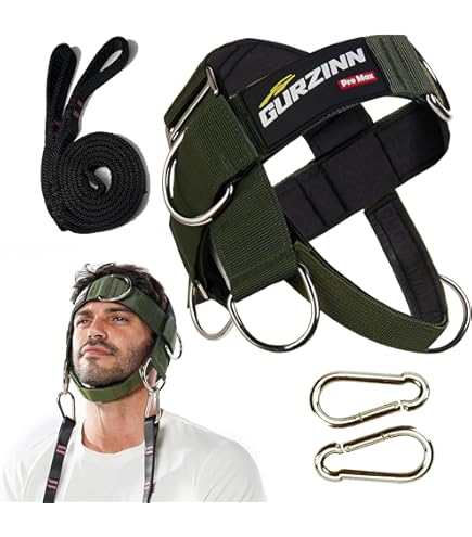 Iron Neck Alpha Trainingsharnas trainingsaccessoire nekharnas trainingsaccessoire hoofdharnas nektraining gewichtheffen hoofdharnas met nylon ketting en 2 karabijnhaken Eén maat