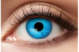 ‎BALINCO Balinco Monats Farbige Kontaktlinsen ohne Stärke, Weiche Hochwertige Motivlinsen für Cosplay, Halloween, Karneval, Partys & Festivals - Rave (Deep Blue)