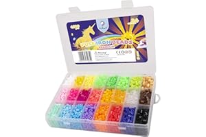 La Manuli Perles à Repasser Lot de 4500 Perles pour Les Enfants de qualité supérieure 5 mm 24 Couleurs Compatible avec Les Perles Pyssla (Couleurs claires)