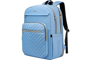 ‎CAFELE Cafele Laptop Backpack Purse for Women Men Waterproof Teacher Nurse Bag 17.3 Inch Work Laptop Bag with USB Port, Business Travel Computer Backpack Light Blue