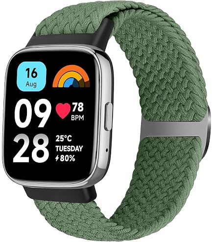 Bracelet Nylon Élastique Pour Xiaomi Redmi Watch 3 Active - 2 Pack | Réglable Et Confy - 160-235mm