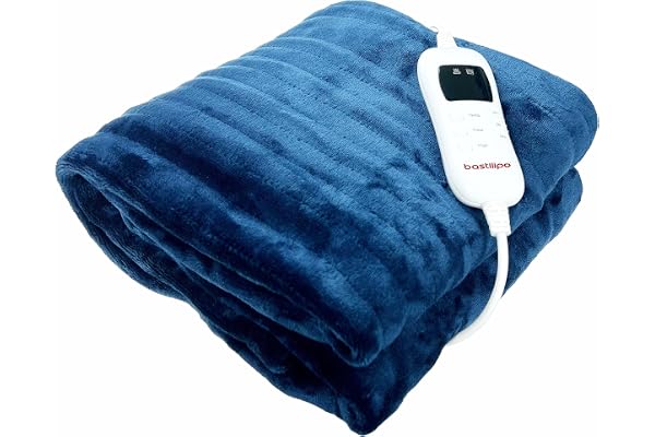 Bastilipo MELC-120 Flannel Electric Blanket, Blue, 120 W, 180 x 130 cm