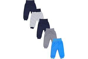 TupTam Pantalones Bebé 5 Unidades – Pantalón Algodón Suave para Bebé Niño y Niña, Certificación Oeko-Tex