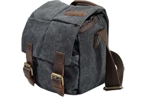 Neuleben Wodoszczelna, mała torba na lustrzankę w stylu vintage, z płótna, uniseks, na lustrzankę