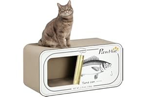 PawHut 2 in 1 Cat Scratching Board, Cardboard Cat House with Catnip