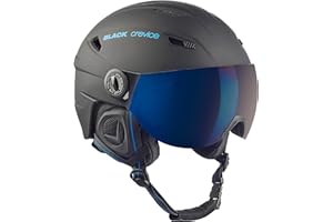 BLACK CREVICE Casco de esquí Silvretta I Casco esquí con Visera en Estilo piloto I I Casco esquí Unisex I Casco de esquí de policarbonato Transpirable I Talla Ajustable