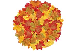 NITAIUN 200 Pezzi Assortiti Foglie d'Acero Misti Foglie Autunnali Finte Artificiali per Casa Decorazioni Halloween Matrimoni Festa Giorno del Ringraziamento Feste artistiche Fai da Te