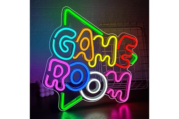 SIGNSHIP Neon LED Game Room vert salle de jeux néon logo LED néon décoration murale USB Powered cool lettres colorées logo chambre Art Déco mur salle de jeux salon Bar décoration cadeau garçon