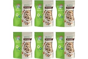 ENERZONA Enervit, Muesli Dark Chocolate, Sacchetto da 230 Grammi, Cereali per una Colazione Proteica, con Cioccolato e Granella di Nocciola, Granola con Proteine della Soia, Bilanciati 40-30-30