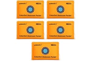 wisedry 100g x 5 paquets de déshydratant réutilisables, paquets de déshydratant en gel de silice coloré rechargeables, absorbeurs d'humidité pour valises, coffre-fort, filaments 3D, électronique