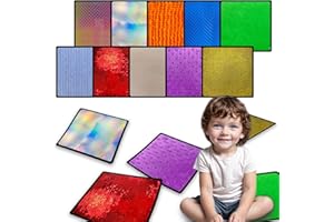 Bouiexye 10 Sets Sensory Mats for Autistic Children Textured Sensory Tiles Sensory Toys Babies and Toddlers with Sensory Issues Tactile Sensory Walls Fidgeting Educational Activity (Square)