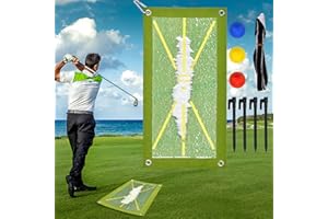 Vibbang Tapis d'entraînement de Golf, Tapis de Frappe de Golf, pour Combat de détection de Swing, Analyse Le Chemin de Swing et la Posture de Frappe Correcte, Outil pour l'entraînement de Golf