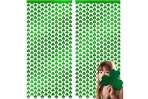 JC.UPIN St Patricks Day Decorations Set 2 Pack St Patricks Day Tinsel Curtains Lucky Foil Curtain Streamers Shamrock Decorations for Saint Patrick Irish Party Decorations