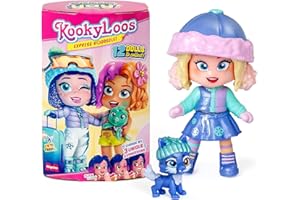 KOOKYLOOS Serie Holiday Yay! – Muñeca sorpresa coleccionable con accesorios de moda, ropa, zapatos y juguetes, con 3 expresiones divertidas