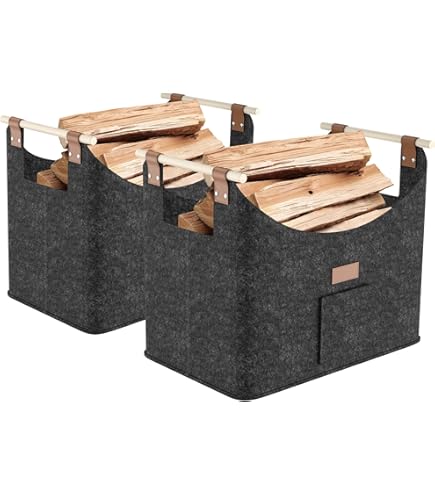 Panier à Bois De Cheminée - 5 Mm - En Feutre Extra épais - 100 % Plastique Recyclé - Panier En