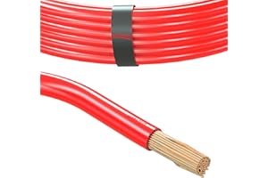 AUPROTEC Fil électrique pour l‘Automobile 16.0 mm² Câble de Batterie 1m 5m ou 10m Choix: (5m mètre 16.0 mm², Rouge)