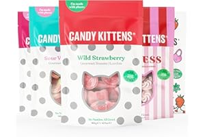 Candy Kittens Vegan Sweets CORE Selection (5 x 140g), Vegan Chewy Sweets Bundle - Wild Strawberry, Sour Watermelon, Very Cherry, Eton Mess & LOVES, Ideal Gifts, 5 Bags