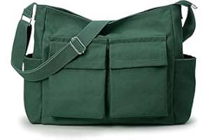 KALIDI Płócienna torba na ramię damska codzienna torba kurierska crossbody gruba płócienna torba hobo wodoodporna na uczelnię do pracy na zakupy w podróży na co dzień