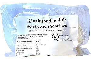 ‎ASIAFOODLAND.DE asiafoodland - Reiskuchen Scheiben natur - Reis Slice - Nachfüll Pack - Rice Cake Slices - Glutenfrei - für z.B. Tteokguk / Chao Nian Gao, 1er Pack (1 x 200g)