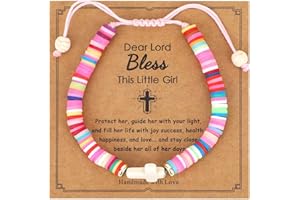 Mikovivi Pulsera de Cruz para Niñas, Pulsera para Niñas, Pulseras de Jesús Cristianas Coloridas Regalos de Joyería para Niños Niñas Adolescentes, Hijas, Hermanas, Regalos Católicos