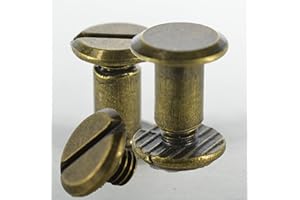 Q TOOLS Lot de 10 vis de livre/rivets à visser/vis de ceinture/couleur, forme et taille au choix/expédition en Allemagne (bronze, 5 mm)