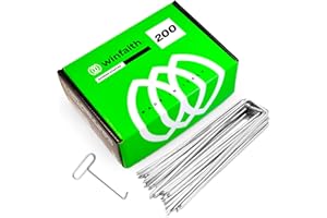 Winfaith Piquets de Fixation Pièces 200 Made in Italy en Acier en 10204 3.1 Galvanisé à Chaud – Inoxydable Jardin Gazon Artificiel Accroche - Mesures mm H150 x L30 x D3