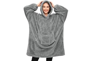 RITOSTA Manta de Sudadera con Capucha Sudadera Manta con Capucha para Mujer Hombres Invierno Gigante Manta de Forro Polar Sherpa con Bolsillos,Regalo para Mujer Hombre,Talla Única