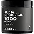 Toniiq 1000mg Ultra High Strength Alpha Lipoic Acid Capsules - Highly Purified 99%+ USP Standard - 120 Capsules ALA Supplement