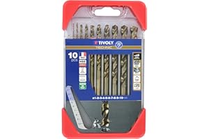 TIVOLY - Coffret Forets Métaux Haute Performance - Spécial Perçage Inox et Aciers Résistants - 10 Forets HSS Cobalt Ø 1 à 10 mm