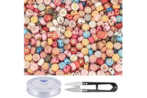 ZHUJIEHIGH Ca. 600 Stück Buchstabenperlen zum Auffädeln, Mini Bunt Buchstaben Perlen Rund, 4x7 mm Acrylperlen Bastelperlen Goldenem Alphabet von A bis Z mit Loch für Armbänder DIY Dekoration Basteln Perlen