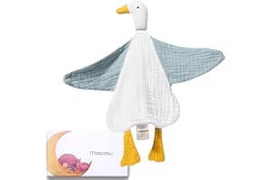 ‎MABABU Mababu Schmusetuch Baby Musselin – Bio-Baumwolle & Oeko-TEX® – Kuscheltier Ente – Geschenk zur Geburt, 4-lagig, extra weich, für Neugeborene, Jungen & Mädchen, waschbar, als Schnuffeltuch