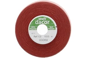 sewfil dacor 120 - Cono de Hilo de Coser poliéster de 5.000 Metros 0069 - Teja