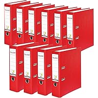 Original Falken 10er Pack PP-Color Kunststoff-Ordner. Made in Germany. 8 cm breit DIN A4 rot Vegan Ringordner…