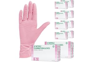SF MEDICAL PRODUCTS GMBH SF Guanti Monouso in Nitrile da 1000 pezzi, 10 scatole (Taglia S, Rosa), non sterile, senza polvere, senza lattice, alimentary, medico, cucina, estetista, guanti usa e getta
