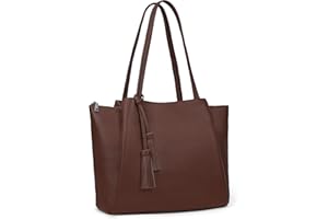 befen Sac à Main en Cuir Véritable Femme Sacoche pour Ordinateur Portable 14 Pouces, Sac Cabas Fourre-tout en Cuir pour le Travail, le Bureau et l'école