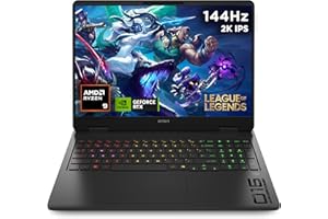 HP OMEN 16" Gaming Laptop | AMD Ryzen 9 8940HX | 32GB RAM | 1TB SSD | NVIDIA GeForce RTX 5070 | 144 Hz 2K IPS Anti-glare Display | Windows 11 Home | AMD FreeSync Technology | Fast Charge | 16-ap0801sa