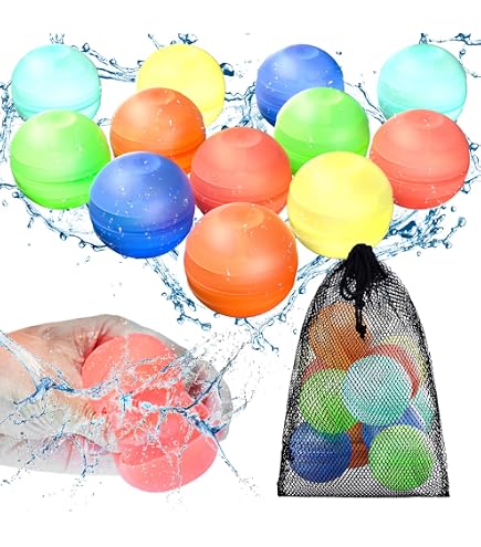 Ballons d'eau à fermeture automatique, 4 pièces de ballons d'eau réutilisables, set de ballons d'eau, balles d'éclaboussures, remplissage facile et rapide. ONE SIZE