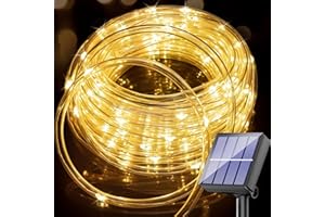 Aofonchy Solar Luces de Cuerda de Tubo Exterior, 10M 100LEDs Impermeable Cuerda Luce de Tubo con 8 Modos, Manguera Guirnaldas Luces para Jardín Terraza Patio Navidad Fiesta Decoración