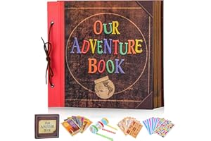 FEIYU BUY Adventure Book Album scrapbook artigianale grande 12x12 pollici, 60 pagine, fai da te per anniversari, matrimoni, viaggi, scrittura, bebè, amici, regali per coppie (12in-Libro delle avventure)