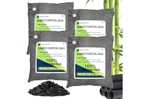 DTXDTECH Charcoal Bags, Bamboo Bag 4 pack, 4x200g Air Purifier And deodorize, Charcoal Air Purifying Bags