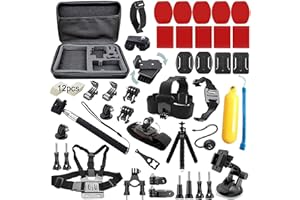 BMUUPY Set di accessori compatibile con Gopro Hero 11 10 9 8 7 6 5 Session 4 3+ 3 Action Camera GoPro Max GoPro Fusion Insta360 OSMO Action DBPOWER AKASO Yi 4K APEMAN SJ4000