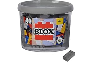 Simba 104114539 Blox, 40 mattoncini grigi per bambini dai 3 anni in su, 8 pietre, in scatola, di alta qualità, completamente compatibili con molti altri produttori