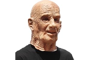 PartyHop Máscara de Cabeza Humana de Fiesta de Traje Halloween de Anciano