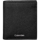 Calvin Klein FOIL EMBOSS SLIM TRIFOLD w CARD C&uuml;zdan Erkek BLACK Tek Beden