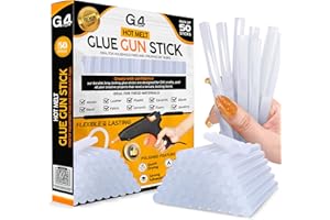 G4GADGET Hot Glue Sticks 50 Pack | 7mm x 100mm | Glue Sticks for Glue Gun | Strong Bond | Fast Melt | Clear Hot Melt Glue Sticks for Crafting, DIY, Repairs, Arts & Crafts